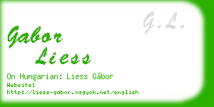 gabor liess business card