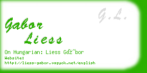 gabor liess business card